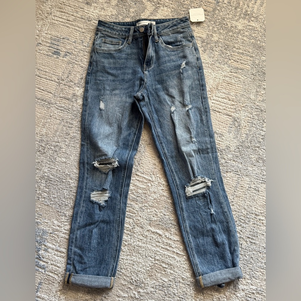 Altar'd State Distressed Dark Blue Skinny Jeans